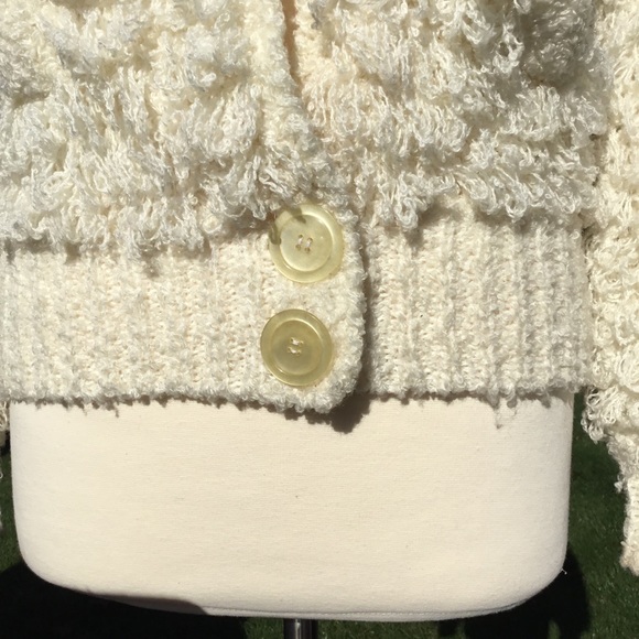 Vintage Clovis Ruffin Knit Shaggy Sweater Cardigan - Picture 5 of 11